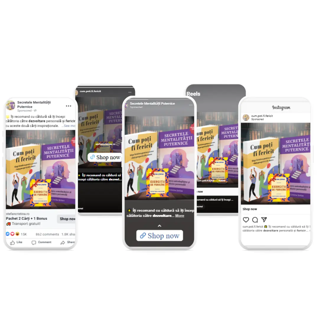 Creșterea vânzărilor online prin campanie de promovare pentru pachet de lectură motivațională.